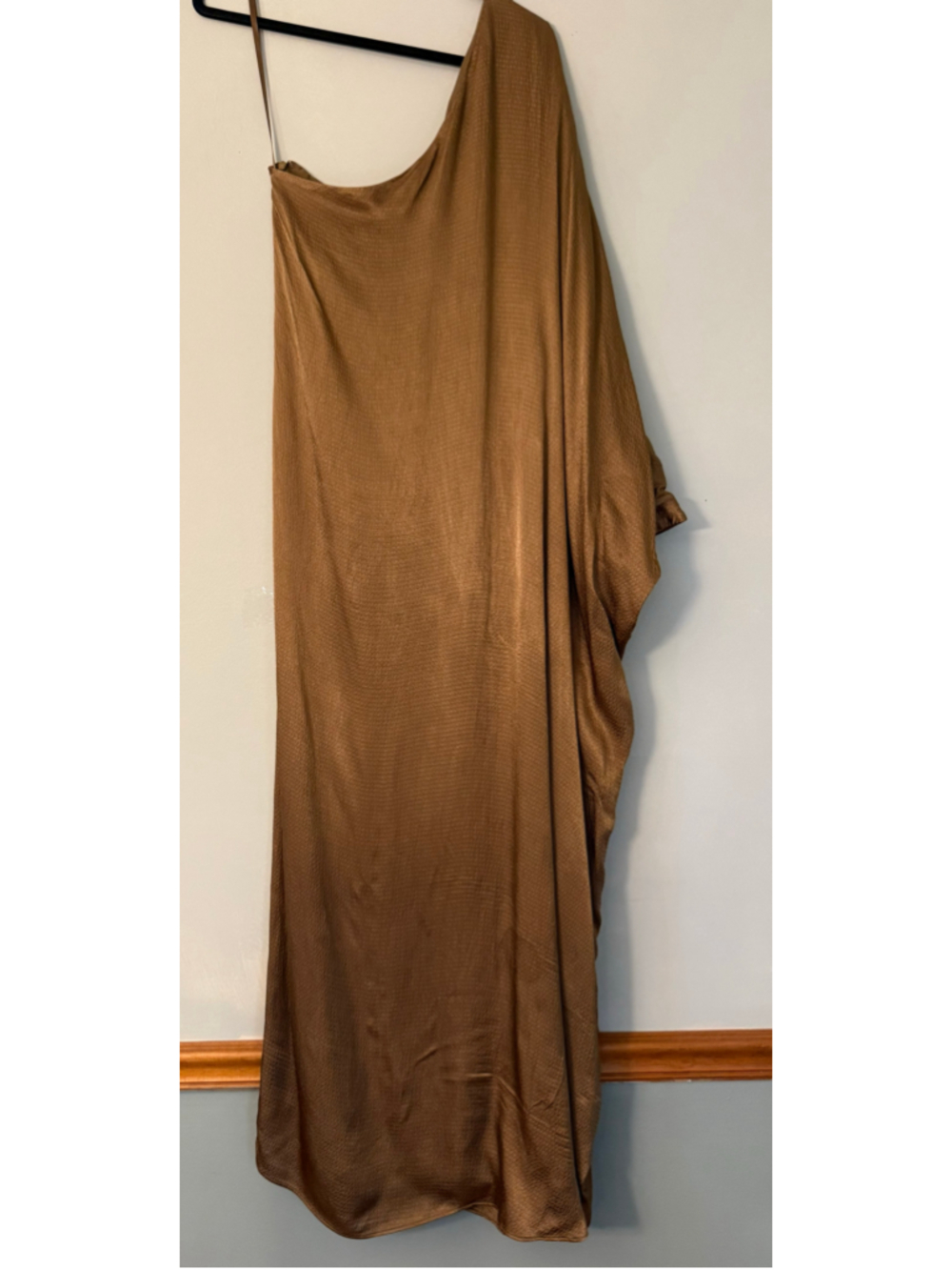 STAUD One-Shoulder Sonya Dress, Caramel - Picture 3 of 7